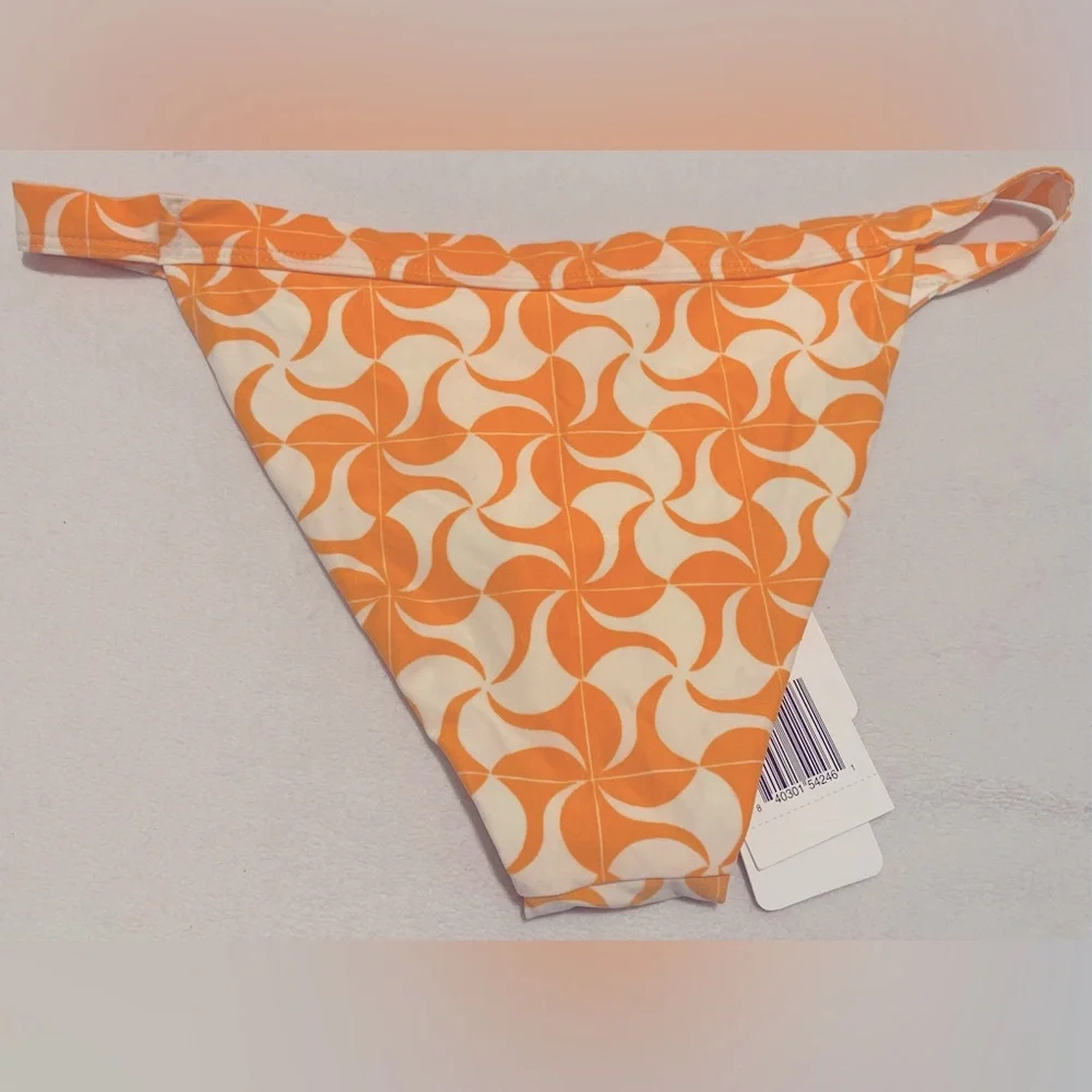 NWT L*Space Set Avery Bikini Top and Camdyn Bikini Bottom Small Orange/White - Picture 9 of 15